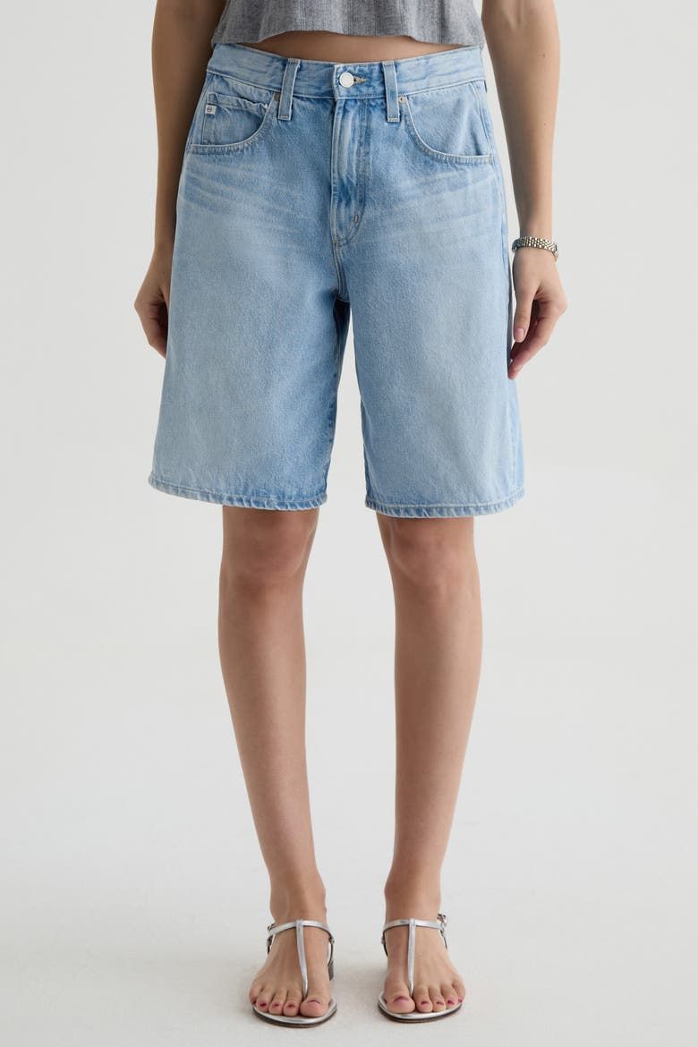 Hattie High Waist Barrel Denim Bermuda Shorts