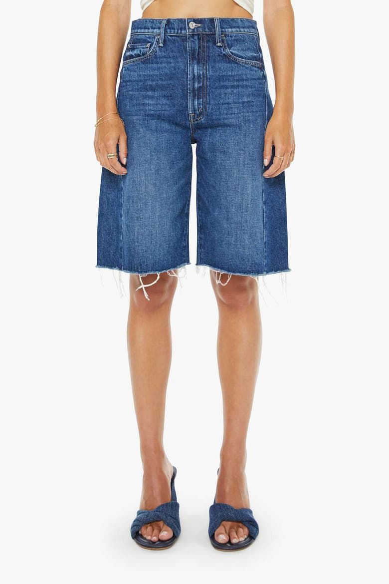 The Half-Pipe Frayed High Waist Bermuda Shorts