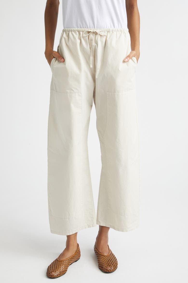 Kyoto Cotton Drawstring Utility Crop Pants