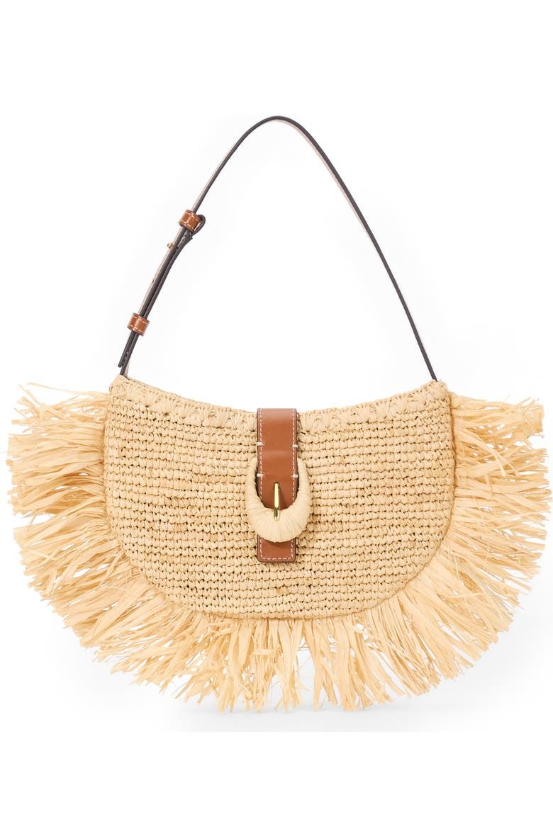 Alana Raffia Fringe Shoulder Bag