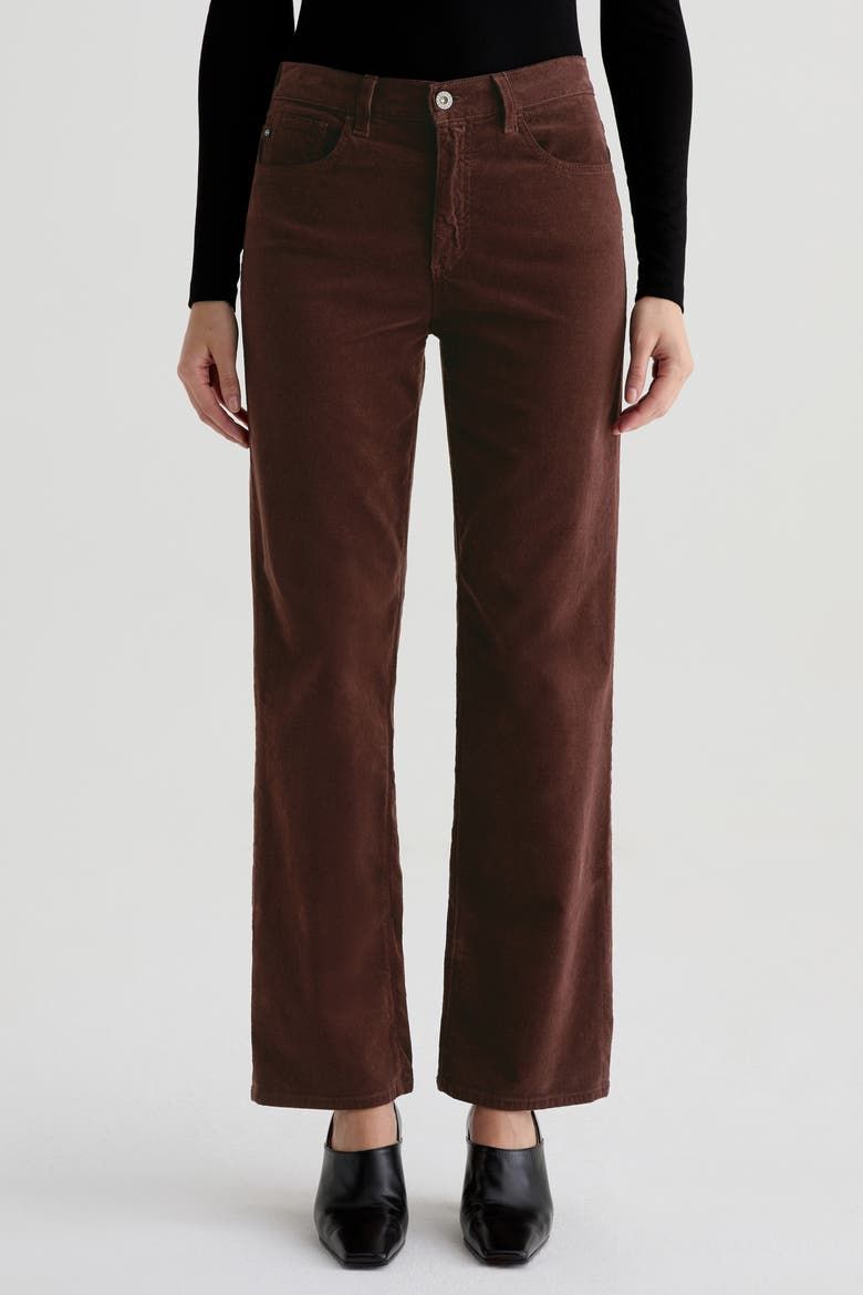 Brinley Mid Rise Straight Leg Corduroy Pants