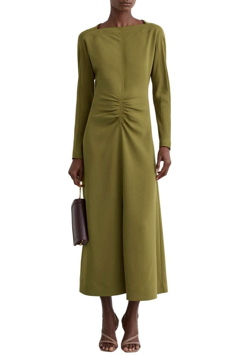 Adriana Ruched Long Sleeve Maxi Dress