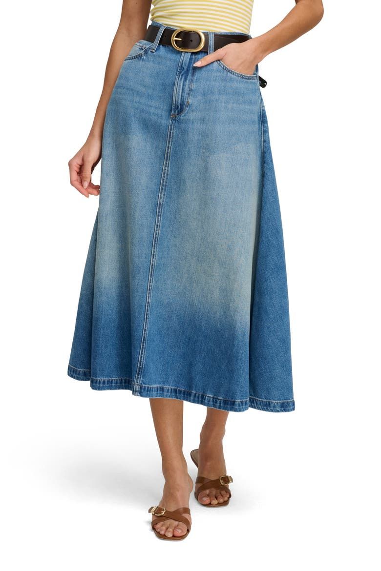 The Winona Denim Cotton Blend Midi Skirt
