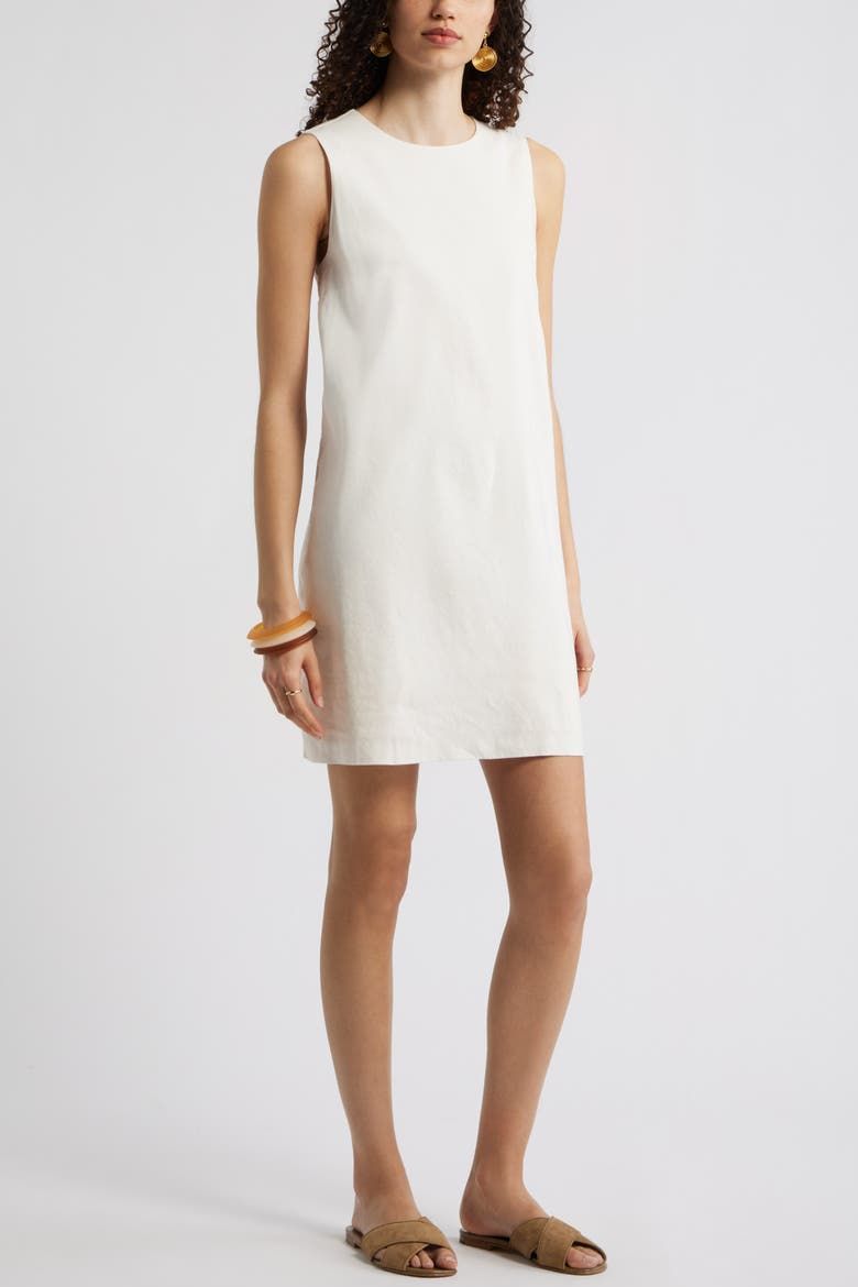 Sleeveless Linen Blend Minidress