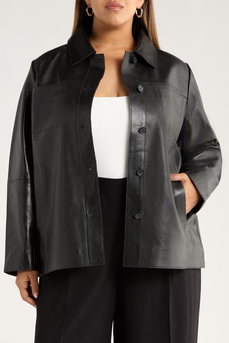 Leather Shirt Jacket