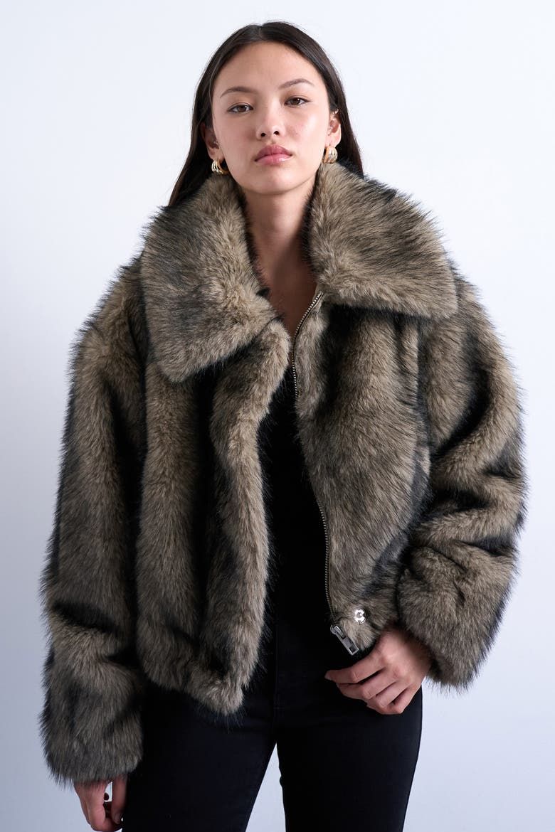 Faux Fur Bomber Jacket