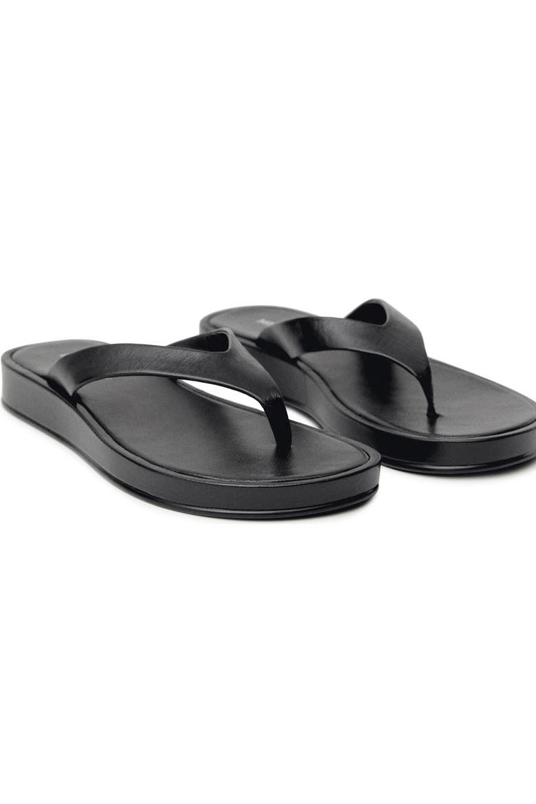 Leather Platform Wedge Flip Flop