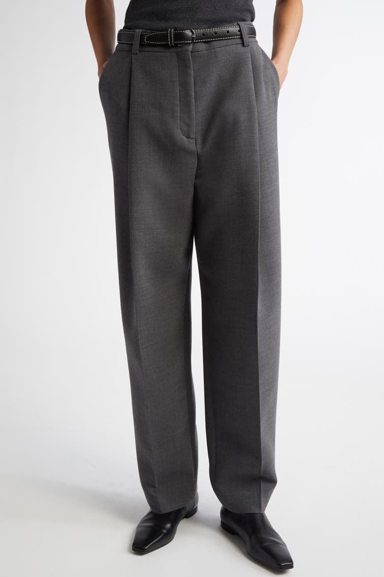 Pleated Straight Leg Pants