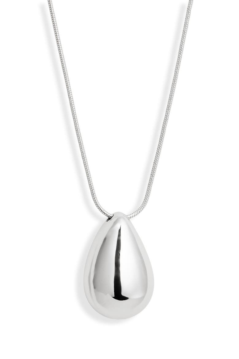 Polished Teardrop Pendant Necklace