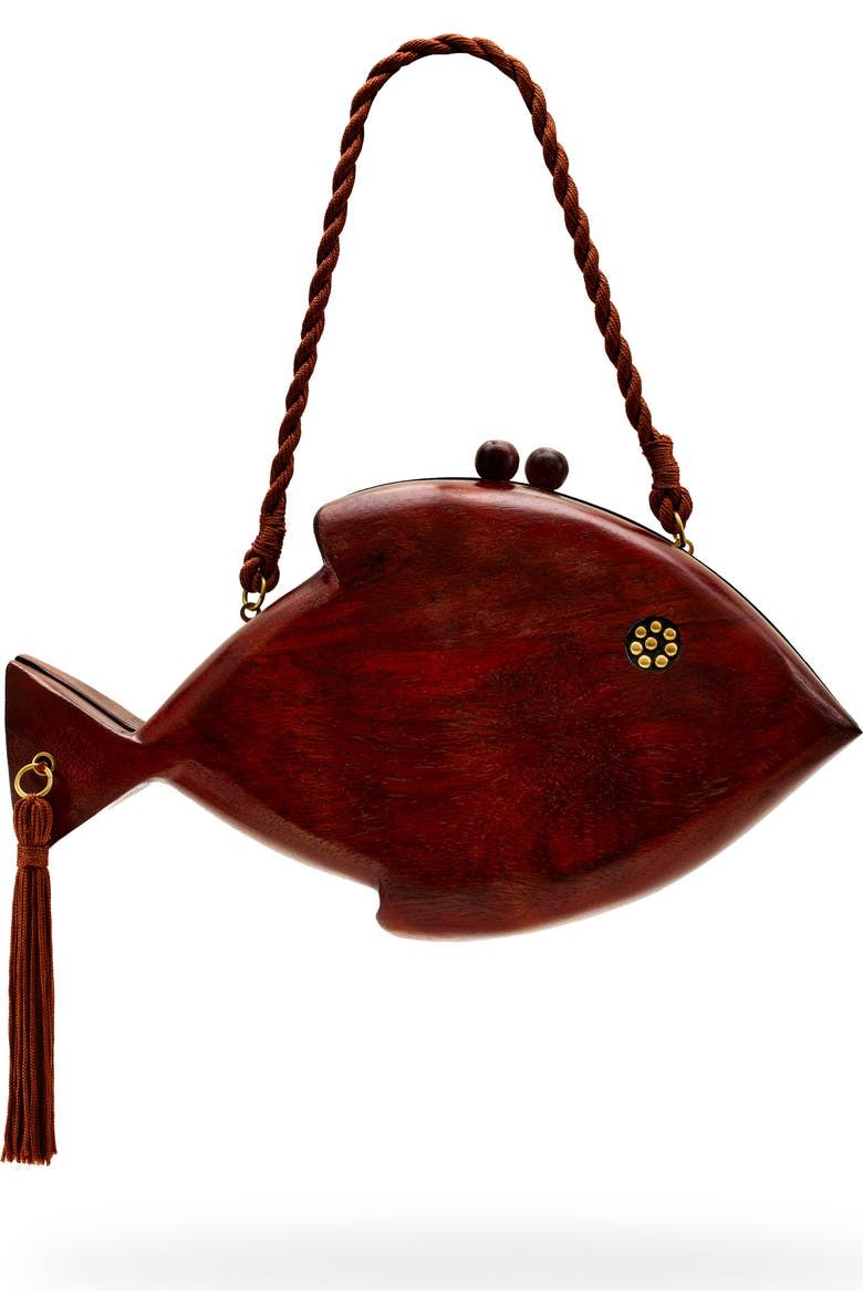 Carved Wooden Fish Clutch
