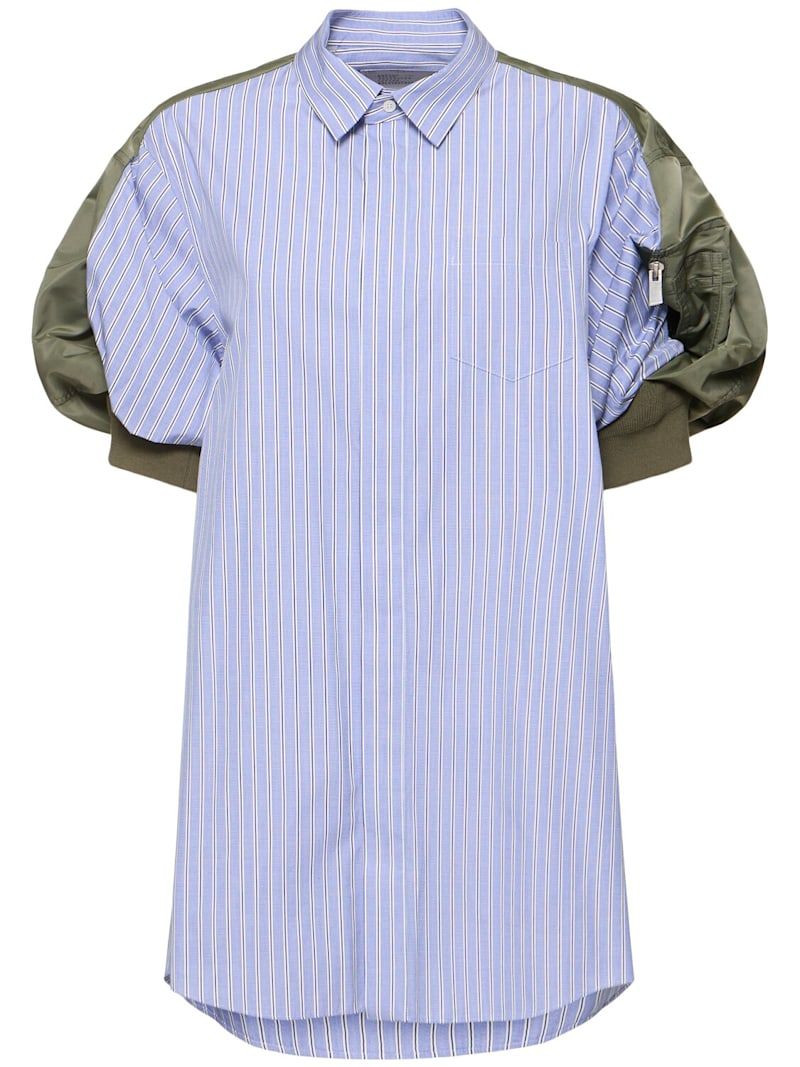 Sacai, Cotton Poplin &amp;amp; Nylon Twill Mini Dress