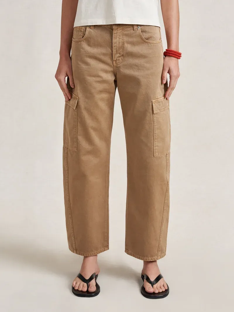 La Ligne, Clark Cargo Twill Pant 23 in Camel