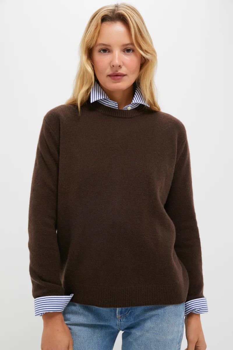 Tuckernuck Chocolate Cashmere Bodie Boyfriend Crewneck