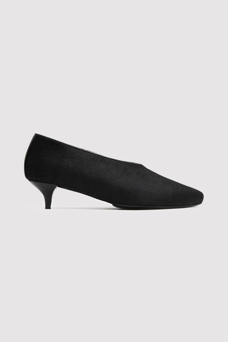 Pony Hair Glove Heel - Black
