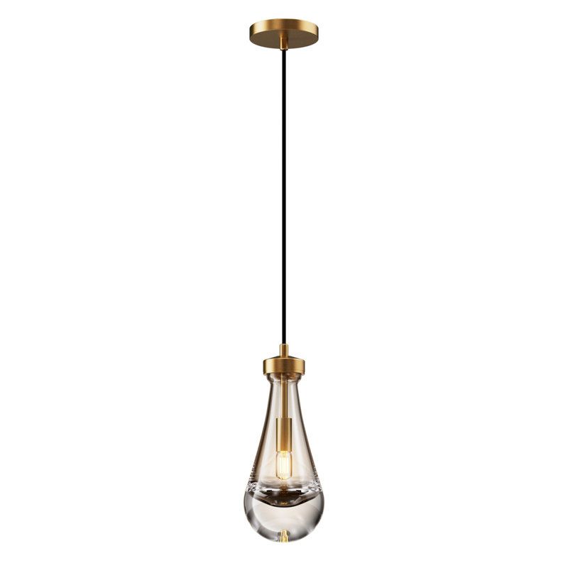 Everly Quinn Antonetta Raindrop Shape Thick Glass Modern Pendant &amp;amp; Reviews | Wayfair
