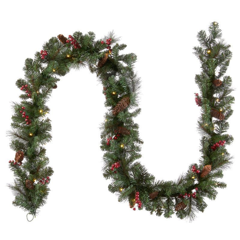 National Tree Company 9ft. Crestwood Spruce Garland With Clear Lights &amp;amp; Reviews | Wayfair