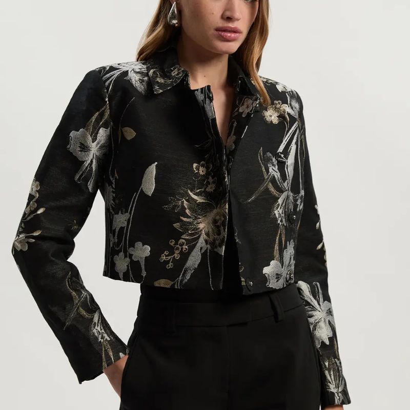 Cropped floral jacket