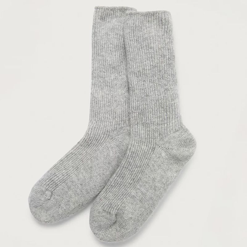 grey cashmere bed socks