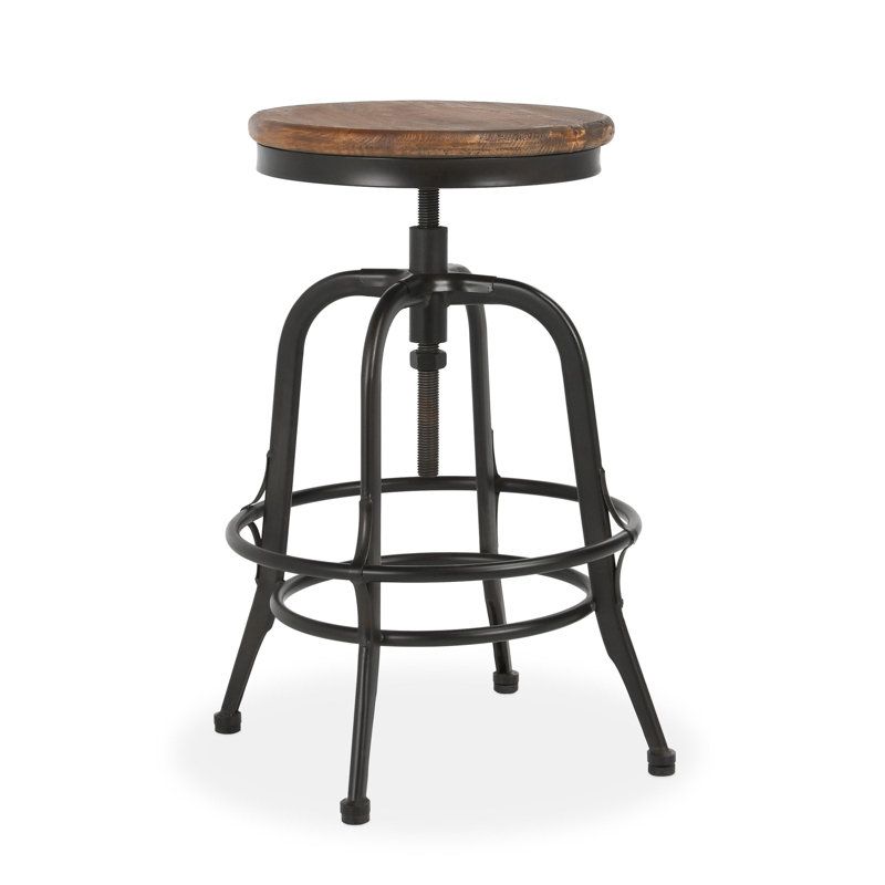 Williston Forge Juliaunna Solid Wood Adjustable Height Counter Stool &amp;amp; Reviews | Wayfair