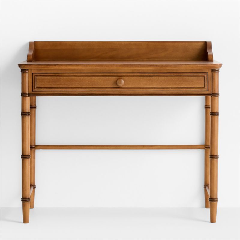 Crosby Antique Amber Wood Kids Desk With Drawer by Sharland England