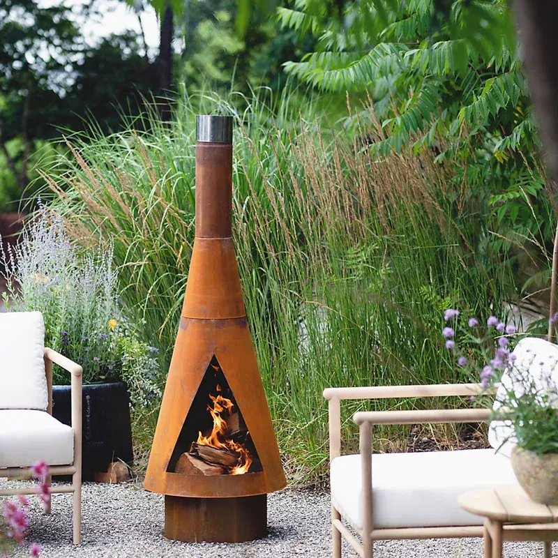 Wayfair, Ajrie Tapered Steel Wood Burning Smokeless Chimnea