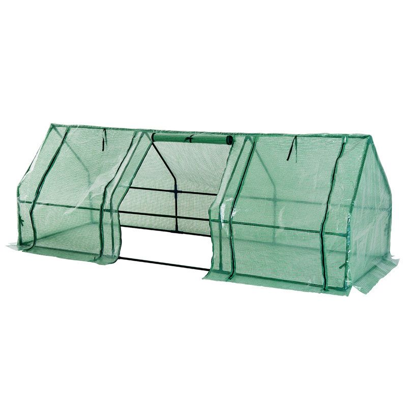 Outsunny Portable Mini Greenhouse Outdoor Garden With Large Zipper Doors and Water/uv Pe Cover &amp;amp; Reviews | Wayfair
