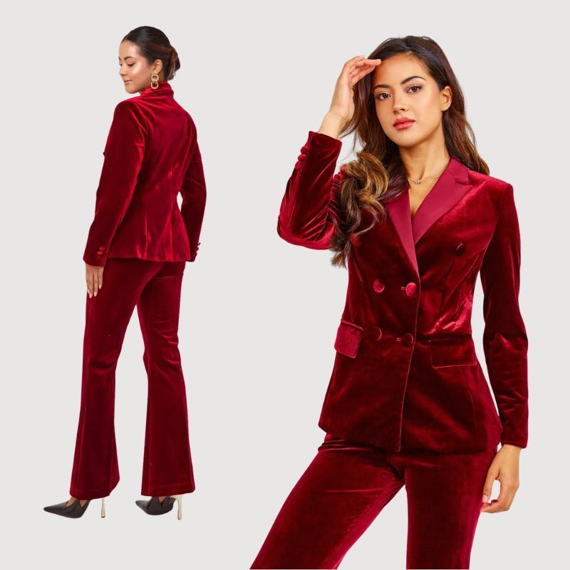 Image of red velvet suit