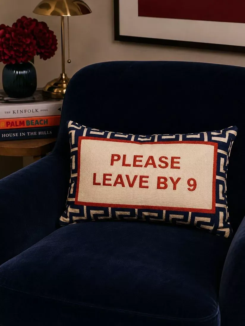 The Pillow Drop Please Leave by 9 Cushion, Multi
