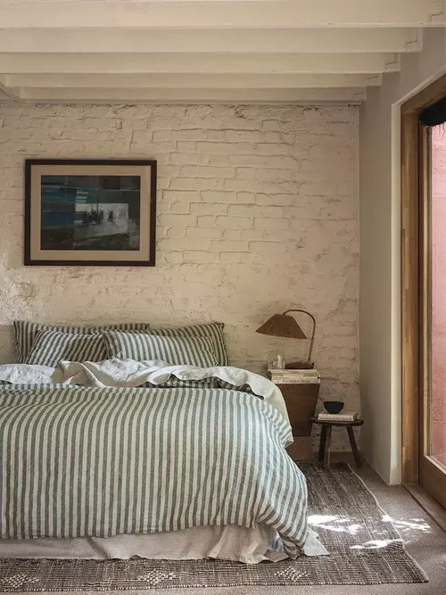 Piglet in Bed Pembroke Stripe Linen Blend Bedding, Elderberry Stripe