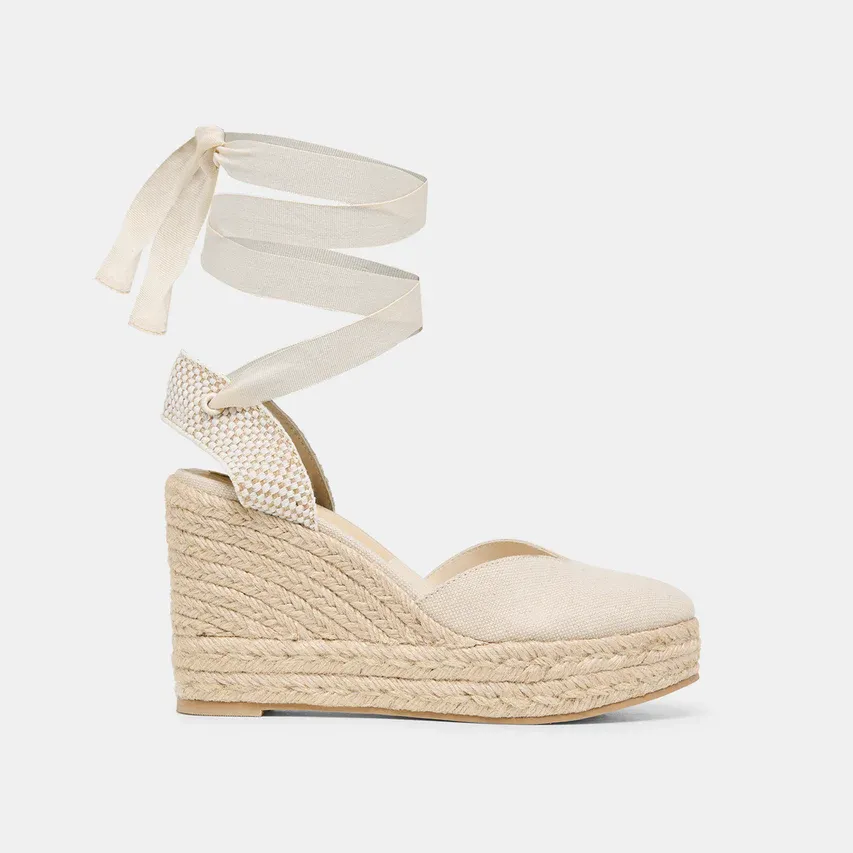 Dolce Vita, Noura Wedges Ecru Linen