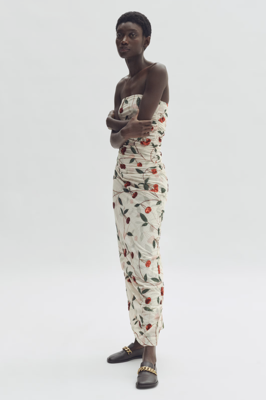 H&amp;amp;M , x Stella McCartney Cherry-Print Mesh Dress
