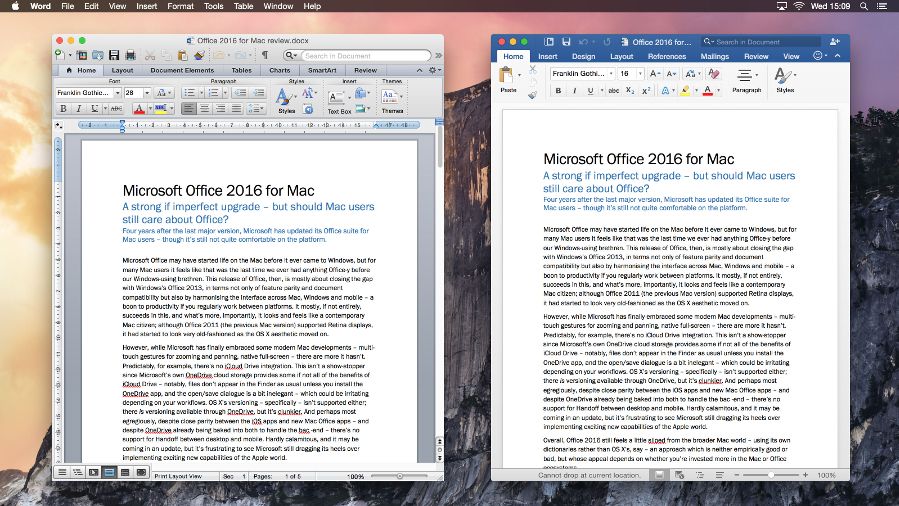Microsoft Office 2011 for Mac vs Office 2016 for Mac | TechRadar