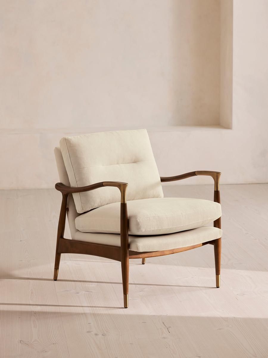 Theodore Armchair, Linen, Bisque