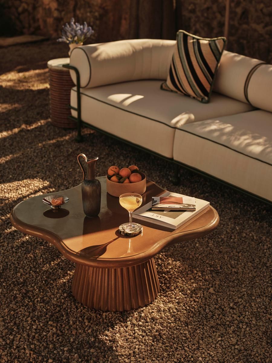 Dayton Outdoor Coffee Table, Concrete, Ochre