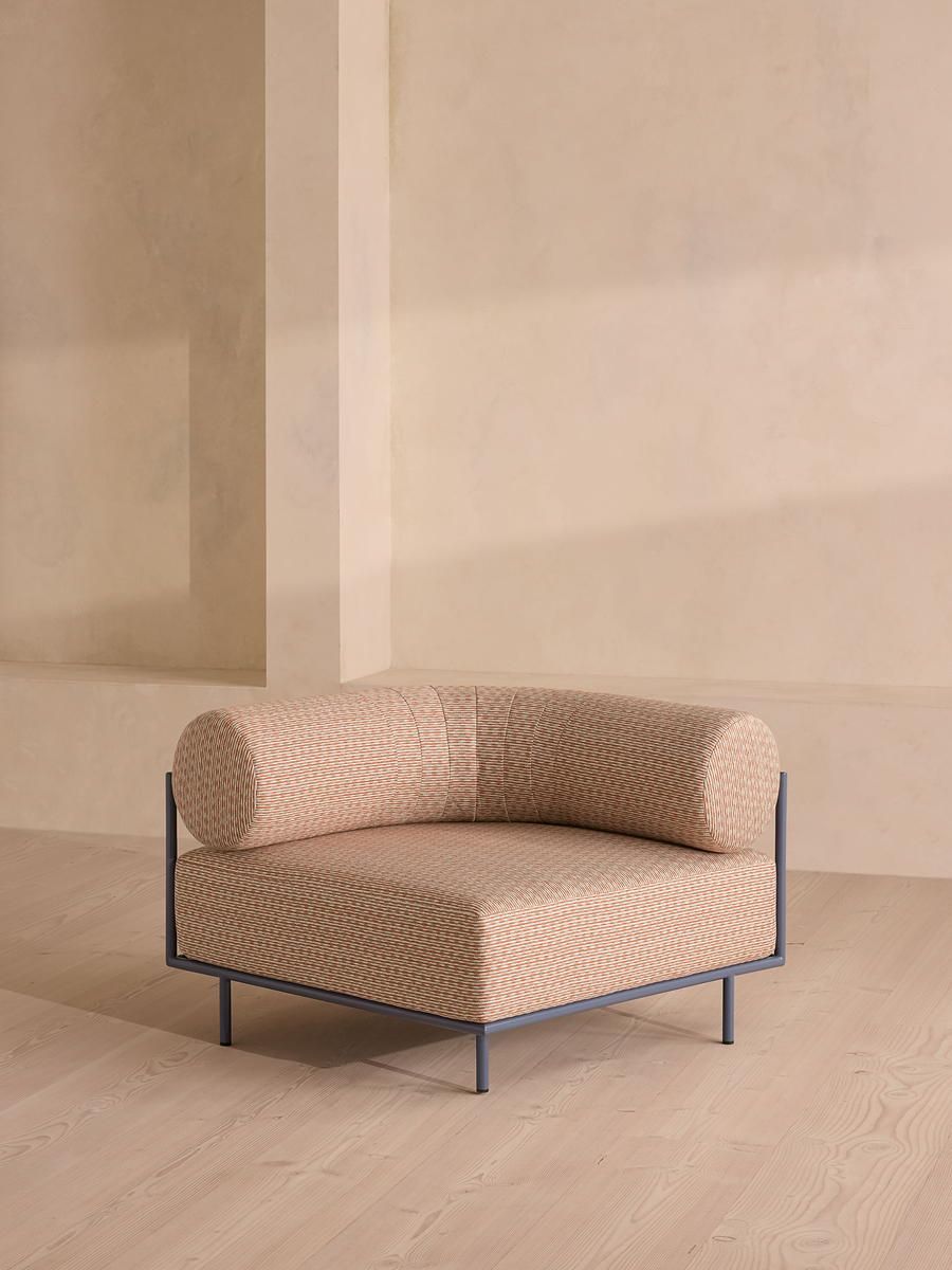 Gaspard Outdoor Sofa, Corner Module, Pierre Frey, Cassis