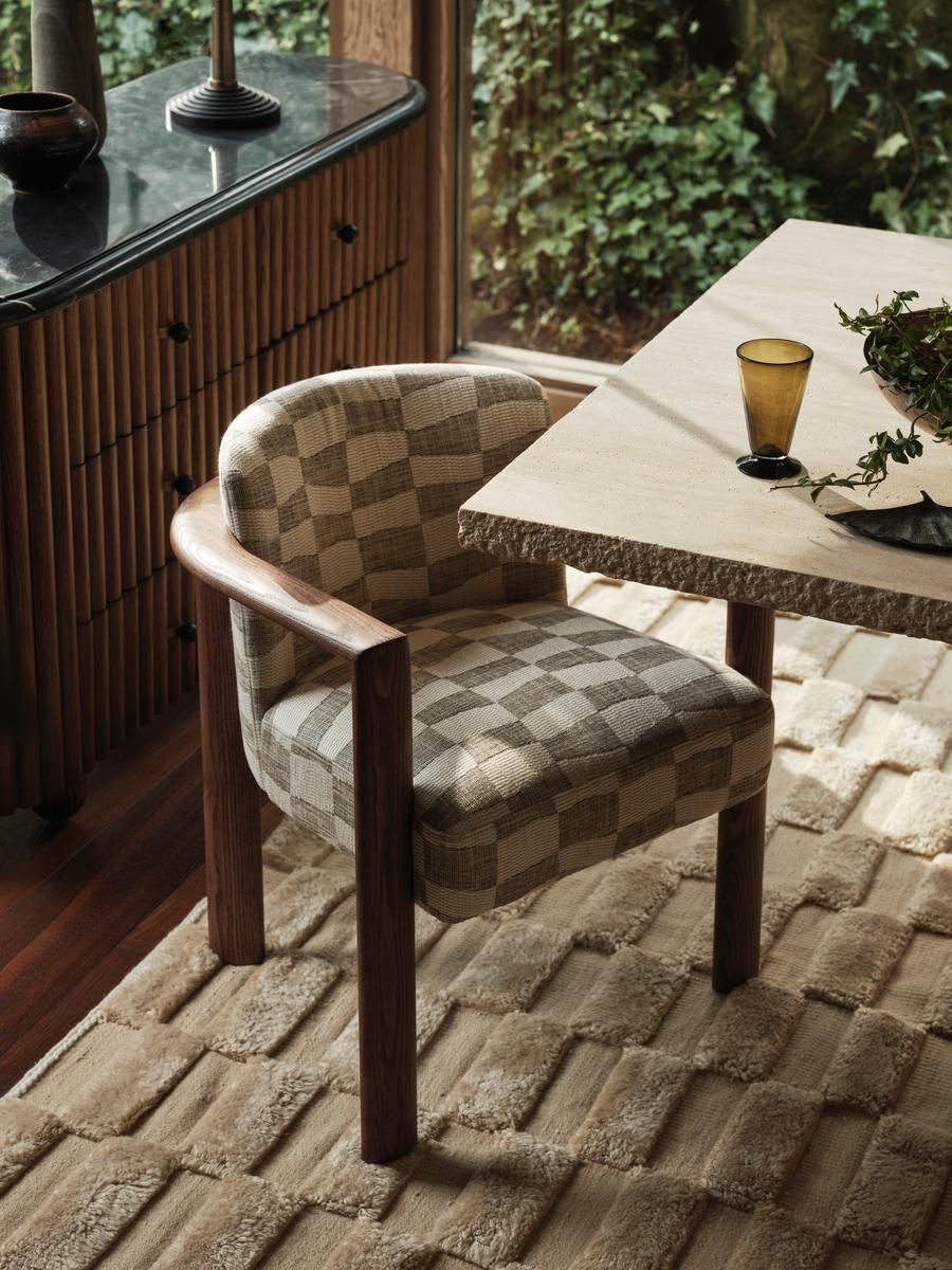 Aria Dining Chair, Kimber Jacquard, Natural