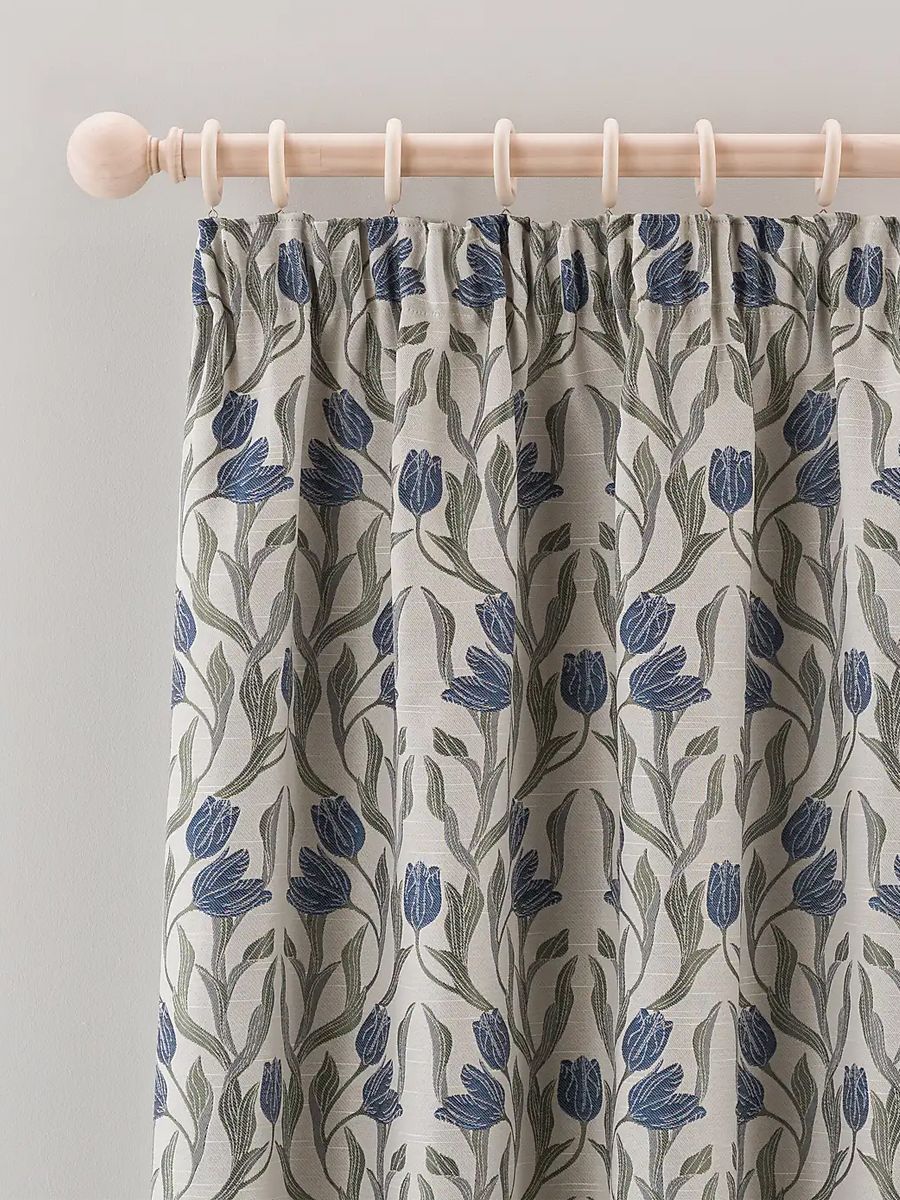 Dunelm, Tulip Jacquard Pencil Pleat Curtains