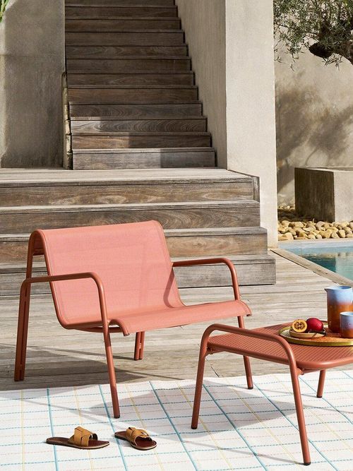 Low Aluminium and Textilene Armchair Lysa
