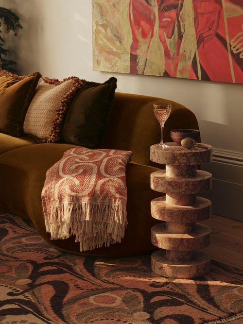 Nelson Side Table, Breccia Pernice Marble
