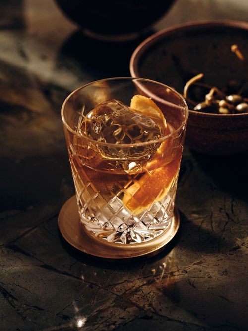 Barwell Cut Crystal Rocks Glass, Set of 4