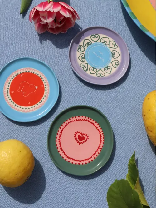 LAETITIA ROUGET Nos Amours Stoneware Jewelry Plates Set of Three