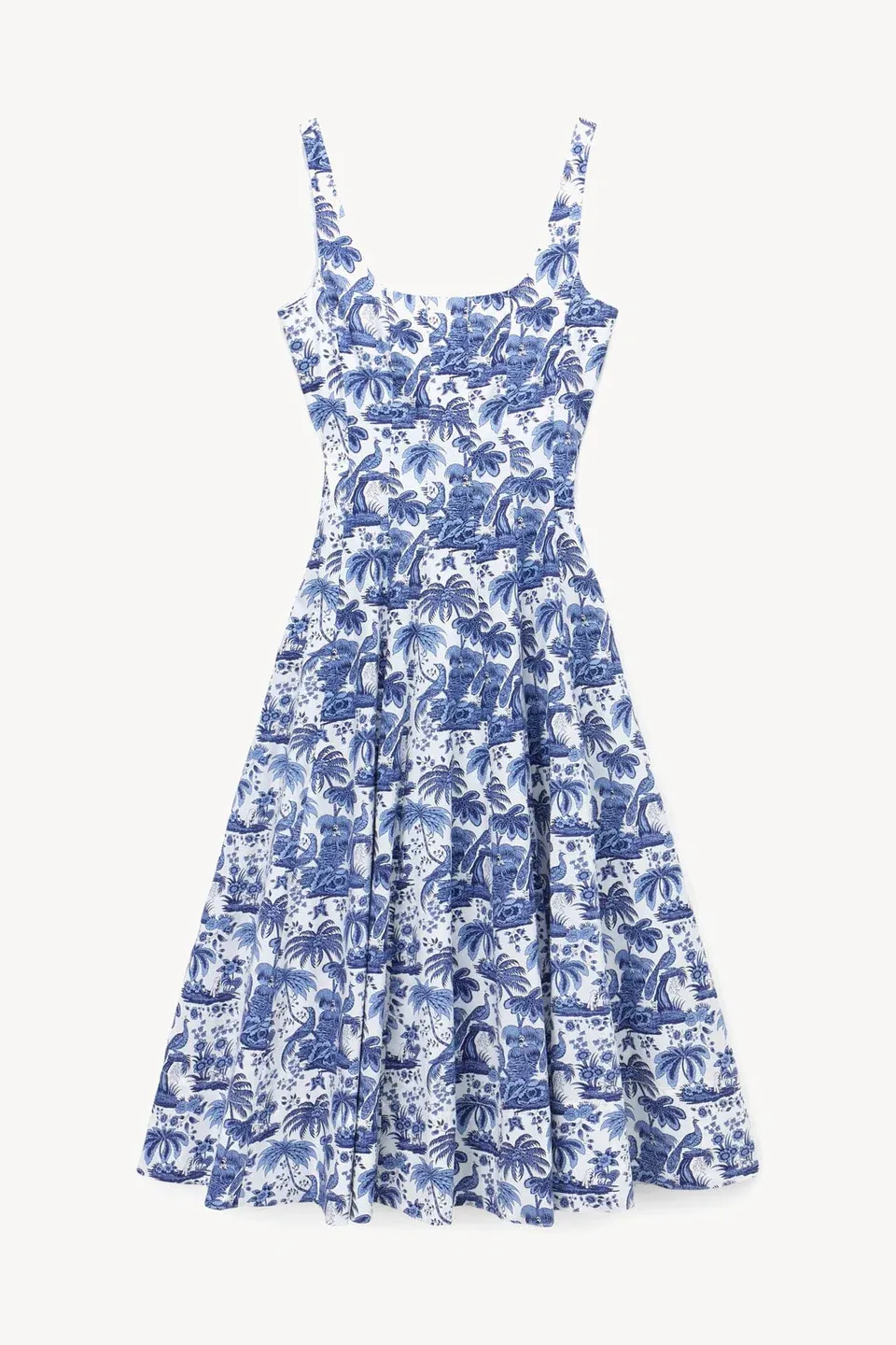 STAUD, Wells Dress Blue Toile