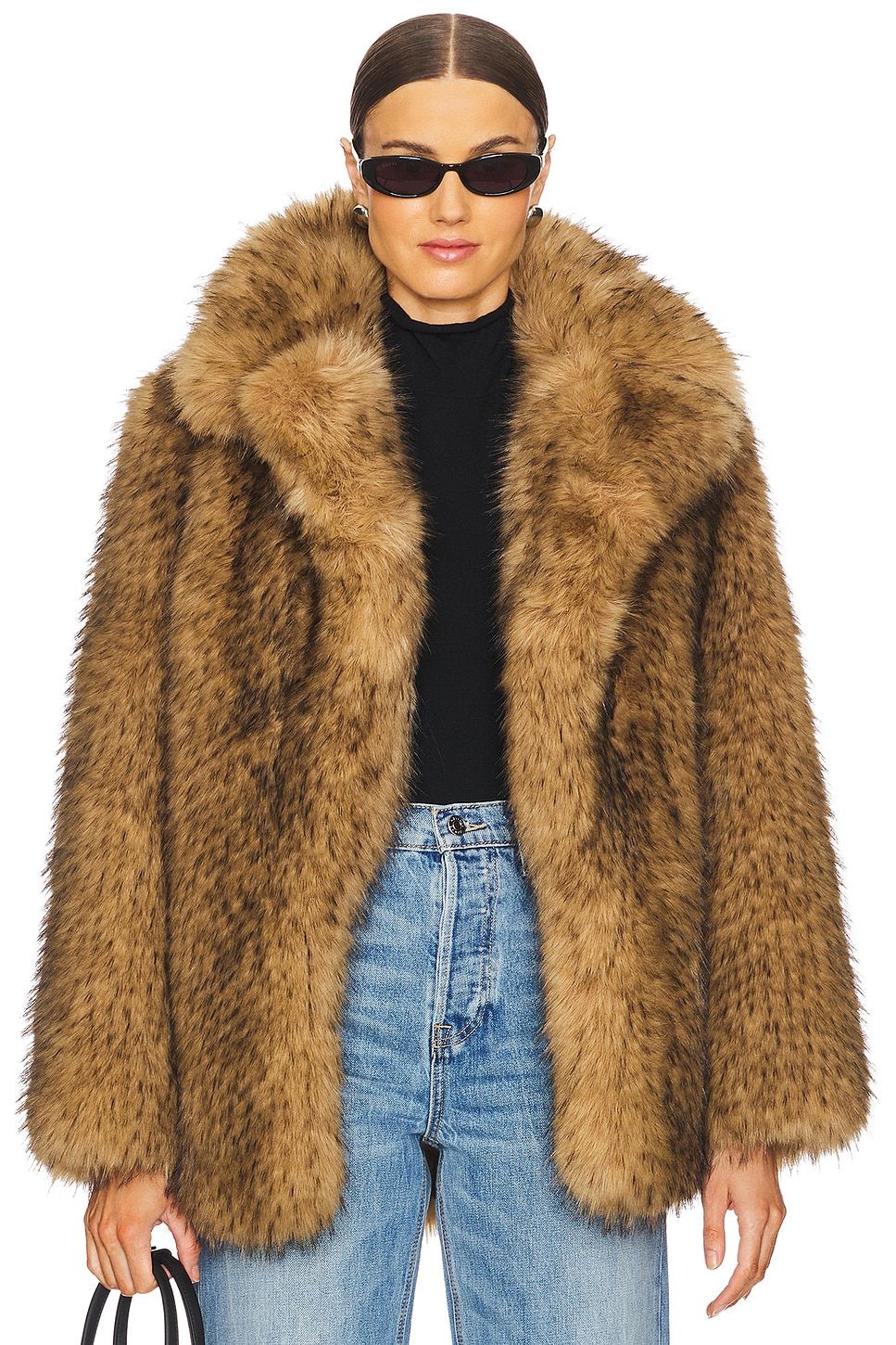 By Marianna Gamine Faux Fur Jacket