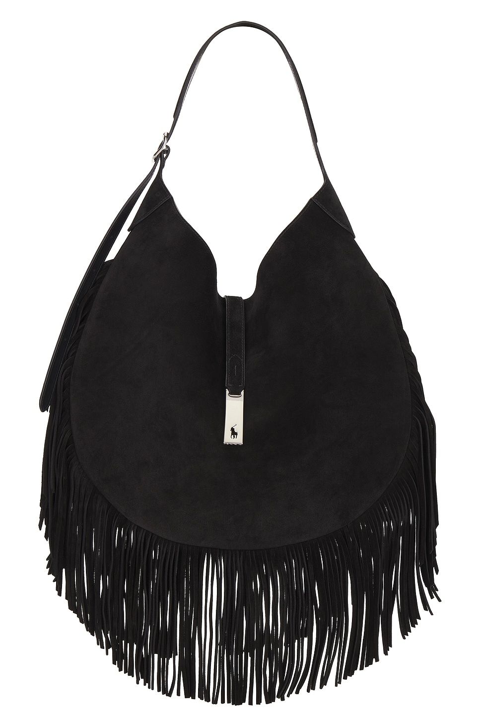 Suede Fringe Shoulder Bag Large