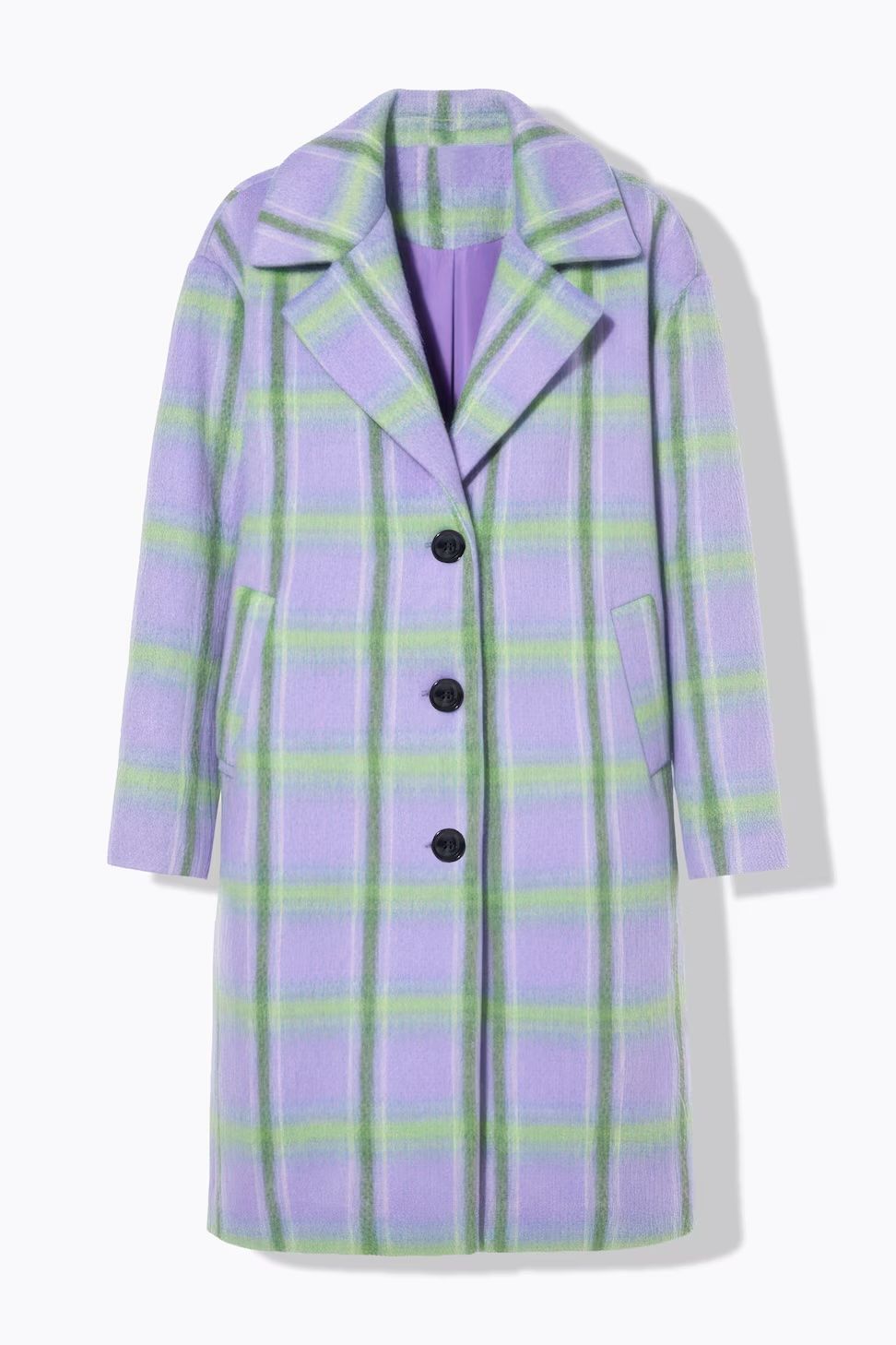 Ulla Popken, Longline Plaid Oversized Coat