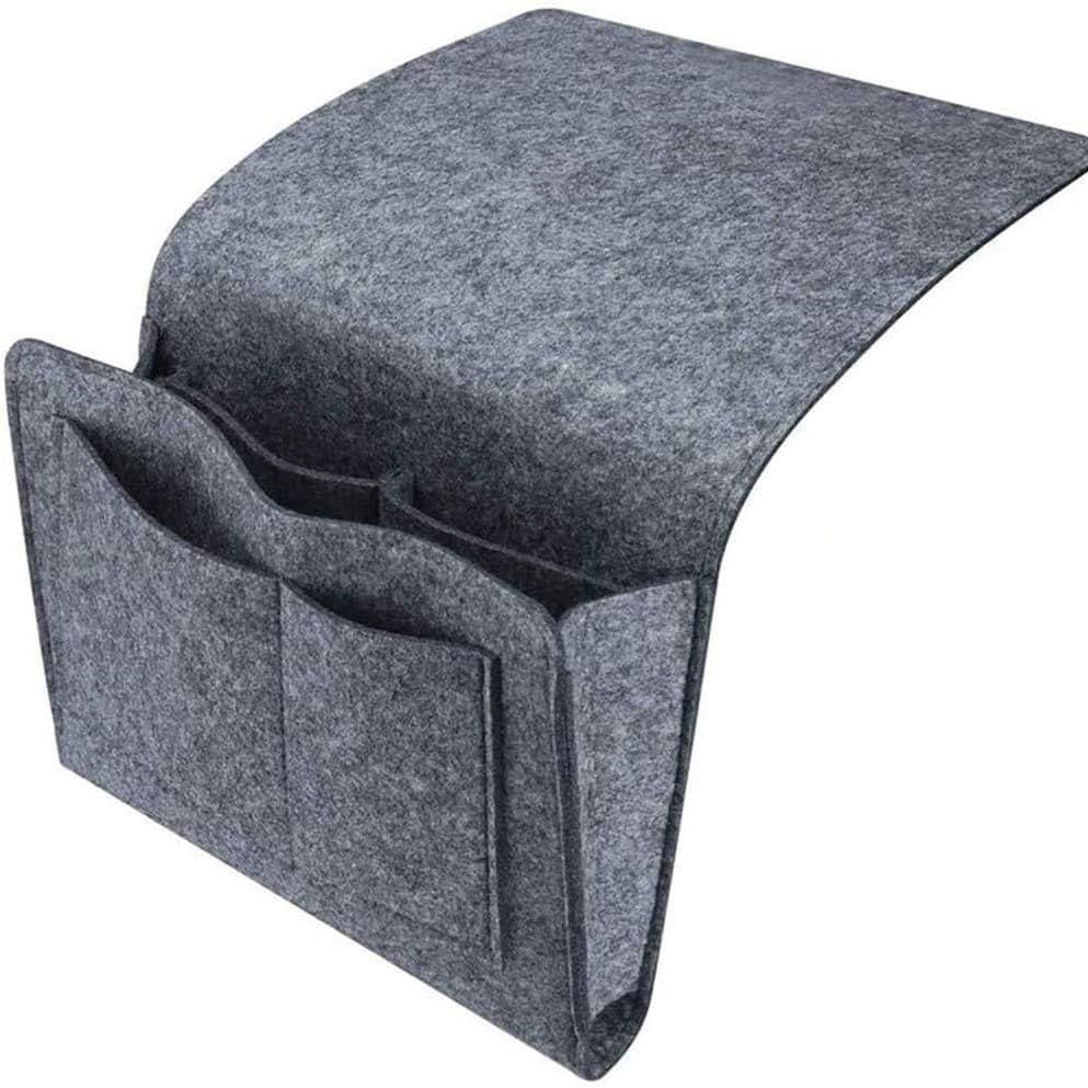 Esteopt Felt Bedside Storage Hanging, Bedside Storage Pockets Bunk Bed Storage Bag Bedside Organizer Caddy for Room (black)