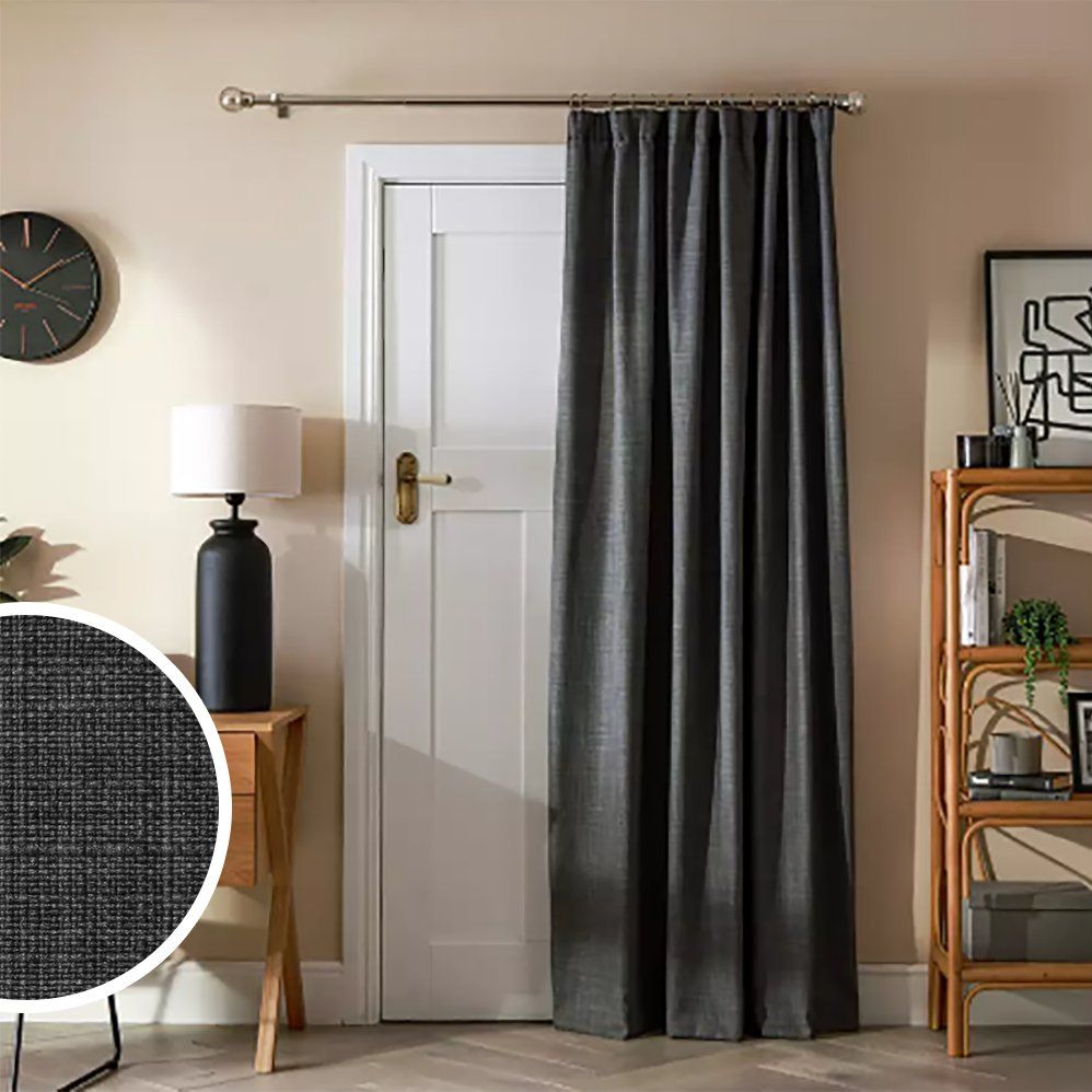 Argos Home Thermal Door Curtains - Charcoal - 117x213cm