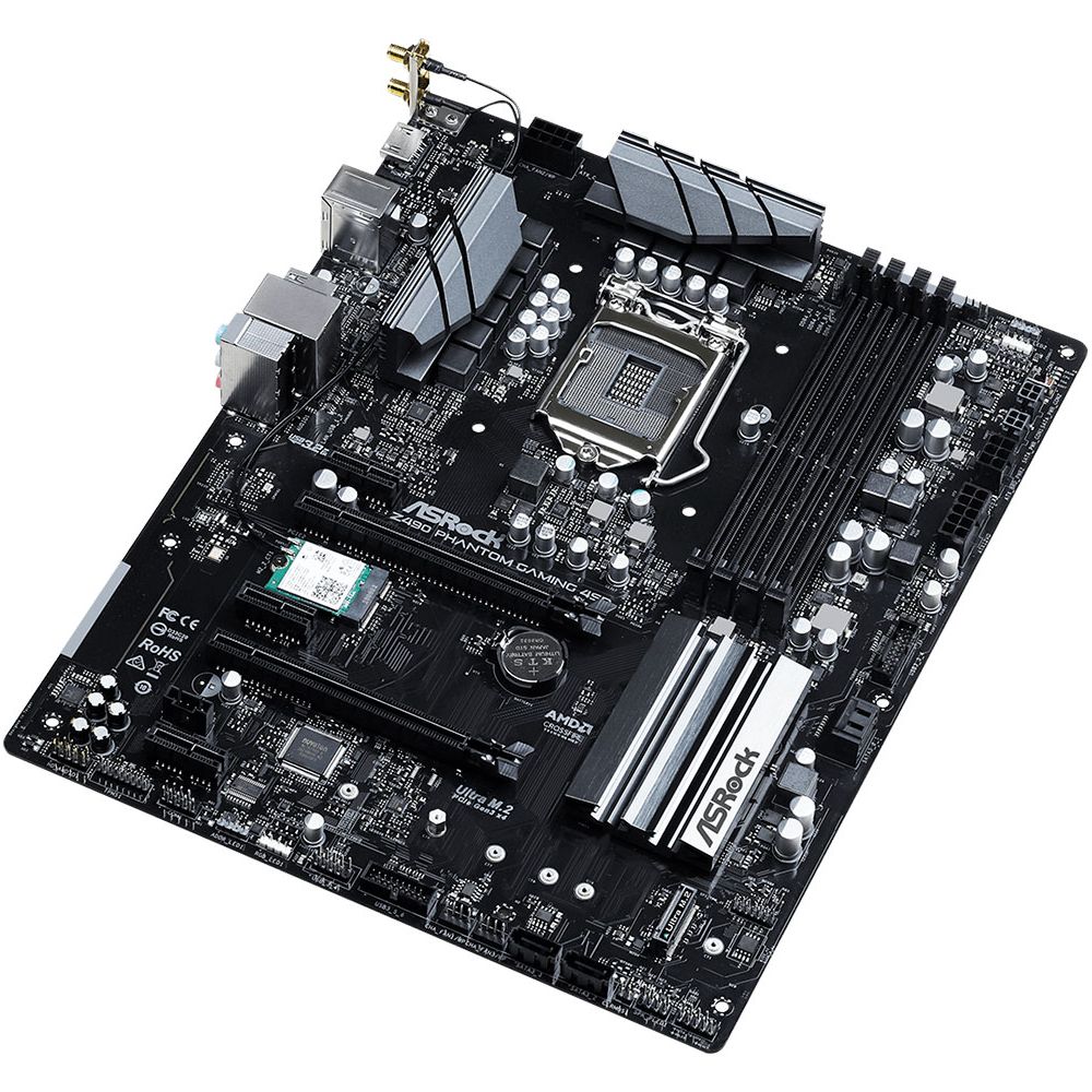 Used ASRock Z490 Phantom Gaming 4 ATX Motherboard - LGA1200, Intel 10th Gen, DDR4, M.2, 90-MXBC60-A0UAYZ