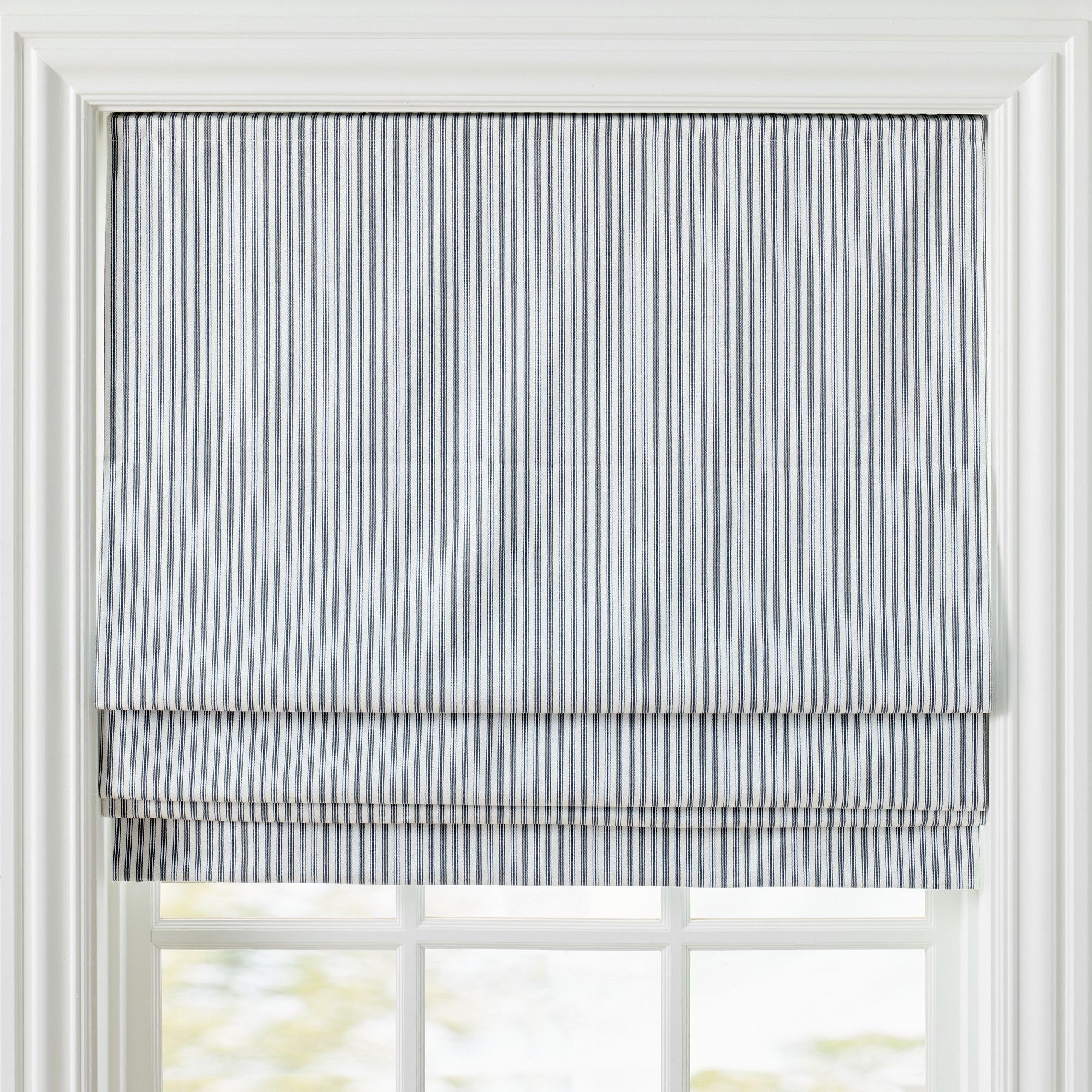Custom Striped Roman Shade