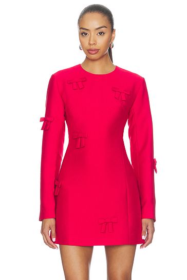 Aliza Bow Long Sleeve Mini Dress